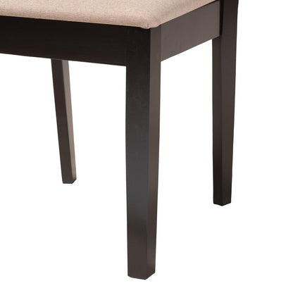 Baxton Studio - Florencia Dining Set in Beige/Espresso Brown - RH388C-Sand/Dark Brown-6PC Dining Set view 7