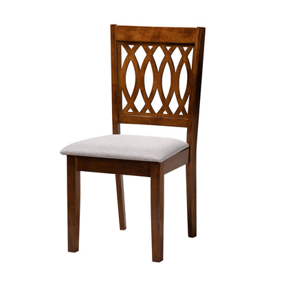 Baxton Studio - Florencia Dining Set in Grey/Walnut Brown - RH388C-Grey/Walnut-5PC Dining Set view 2