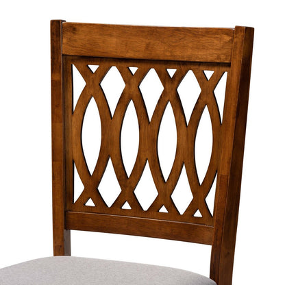 Baxton Studio - Florencia Dining Set in Grey/Walnut Brown - RH388C-Grey/Walnut-5PC Dining Set view 5