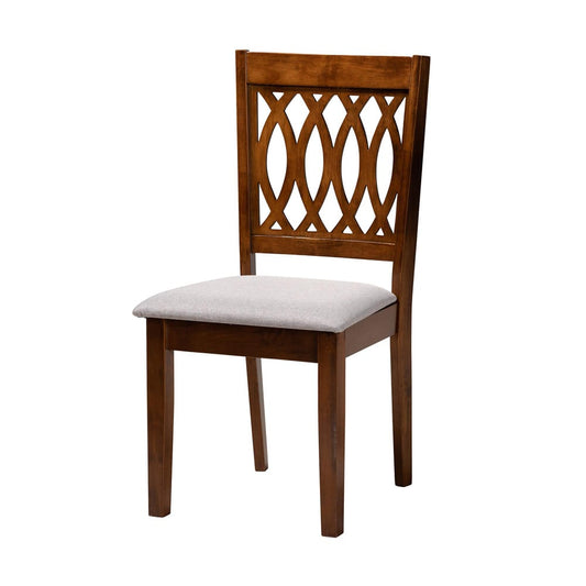 Baxton Studio - Florencia Dining Set in Grey/Walnut Brown - RH388C-Grey/Walnut-6PC Dining Set view 2
