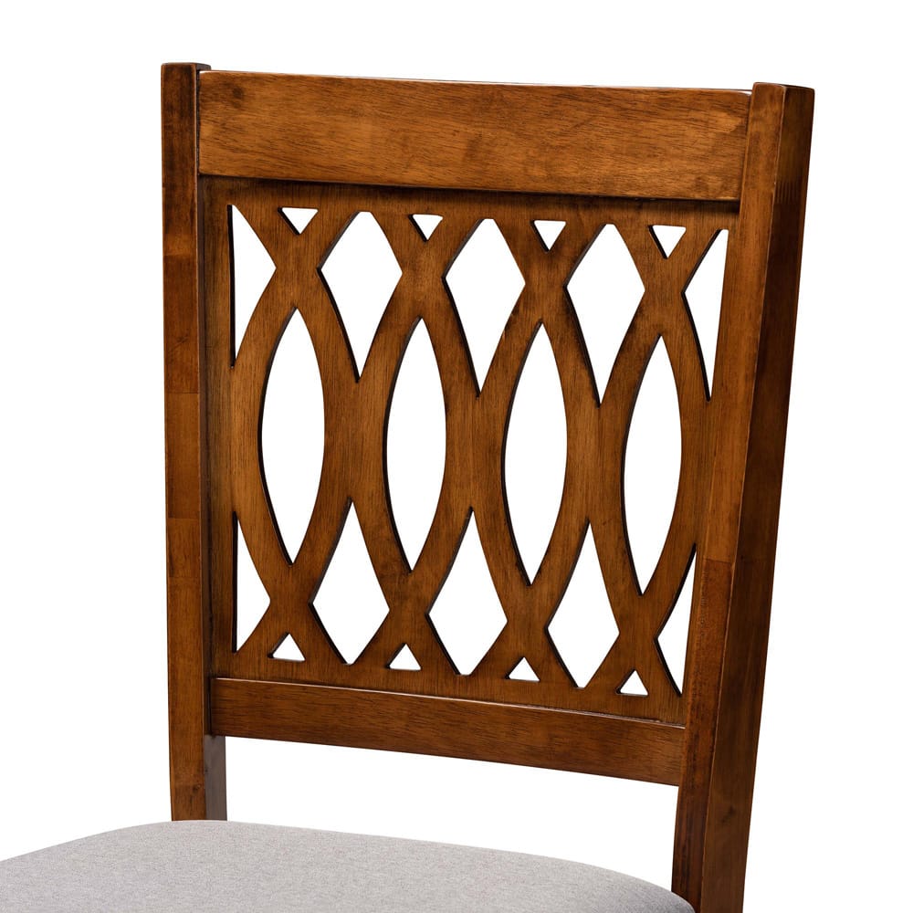 Baxton Studio - Florencia Dining Set in Grey/Walnut Brown - RH388C-Grey/Walnut-6PC Dining Set view 6