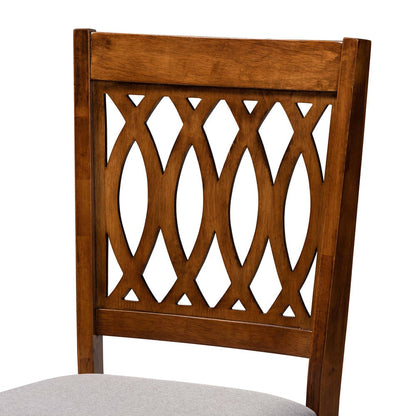 Baxton Studio - Florencia Dining Set in Grey/Walnut Brown - RH388C-Grey/Walnut-6PC Dining Set view 6