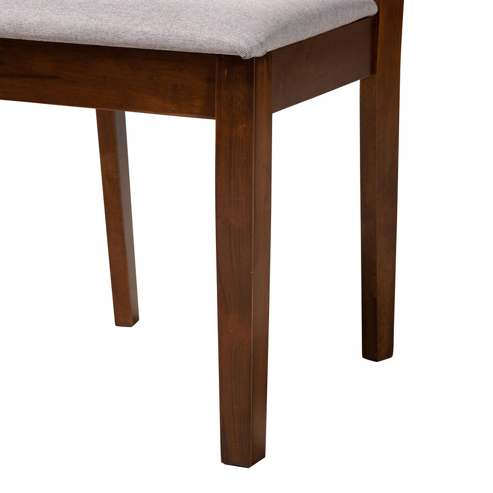 Baxton Studio - Florencia Dining Set in Grey/Walnut Brown - RH388C-Grey/Walnut-7PC Dining Set view 6