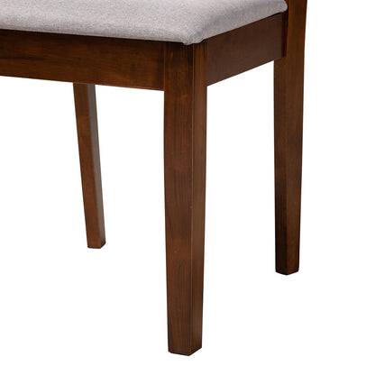 Baxton Studio - Florencia Dining Set in Grey/Walnut Brown - RH388C-Grey/Walnut-7PC Dining Set view 6