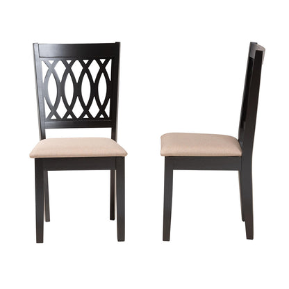 Baxton Studio - Florencia Set of 2 Dining Chairs in Beige/Espresso Brown - RH388C-Sand/Dark Brown-DC-2PK view 3