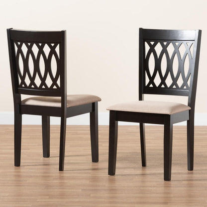 Baxton Studio - Florencia Set of 2 Dining Chairs in Beige/Espresso Brown - RH388C-Sand/Dark Brown-DC-2PK view 8