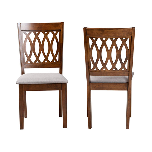 Baxton Studio - Florencia Set of 2 Dining Chairs in Grey/Walnut Brown - RH388C-Grey/Walnut-DC-2PK view 2
