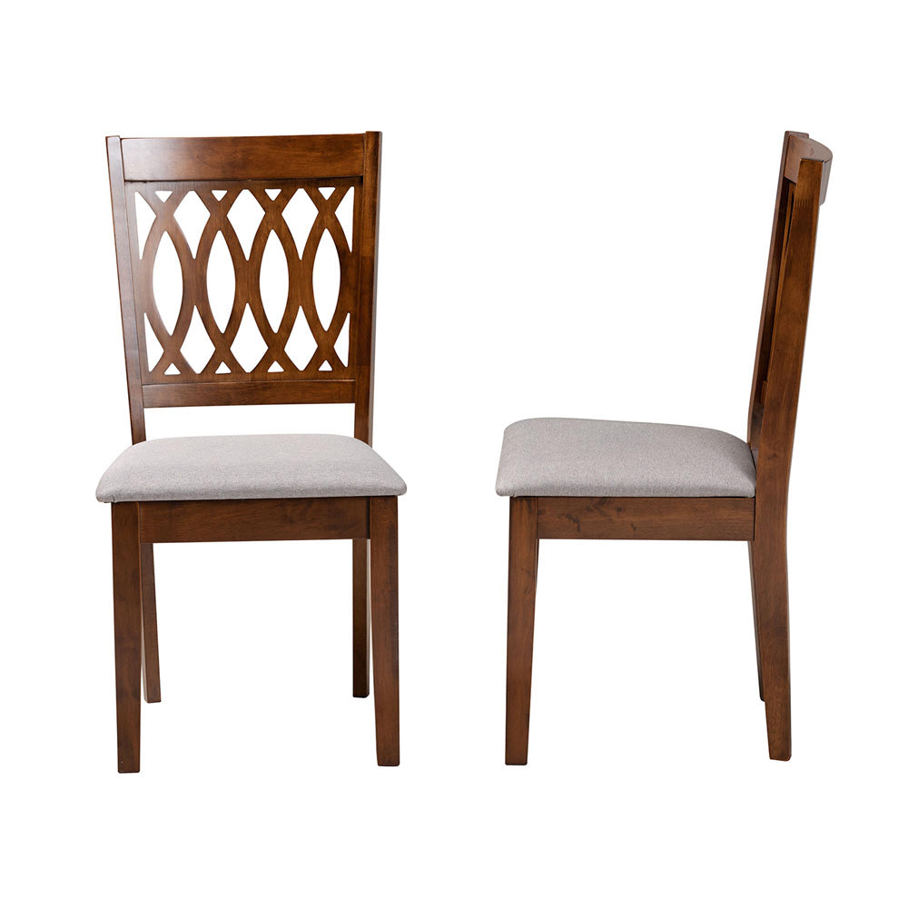 Baxton Studio - Florencia Set of 2 Dining Chairs in Grey/Walnut Brown - RH388C-Grey/Walnut-DC-2PK view 3