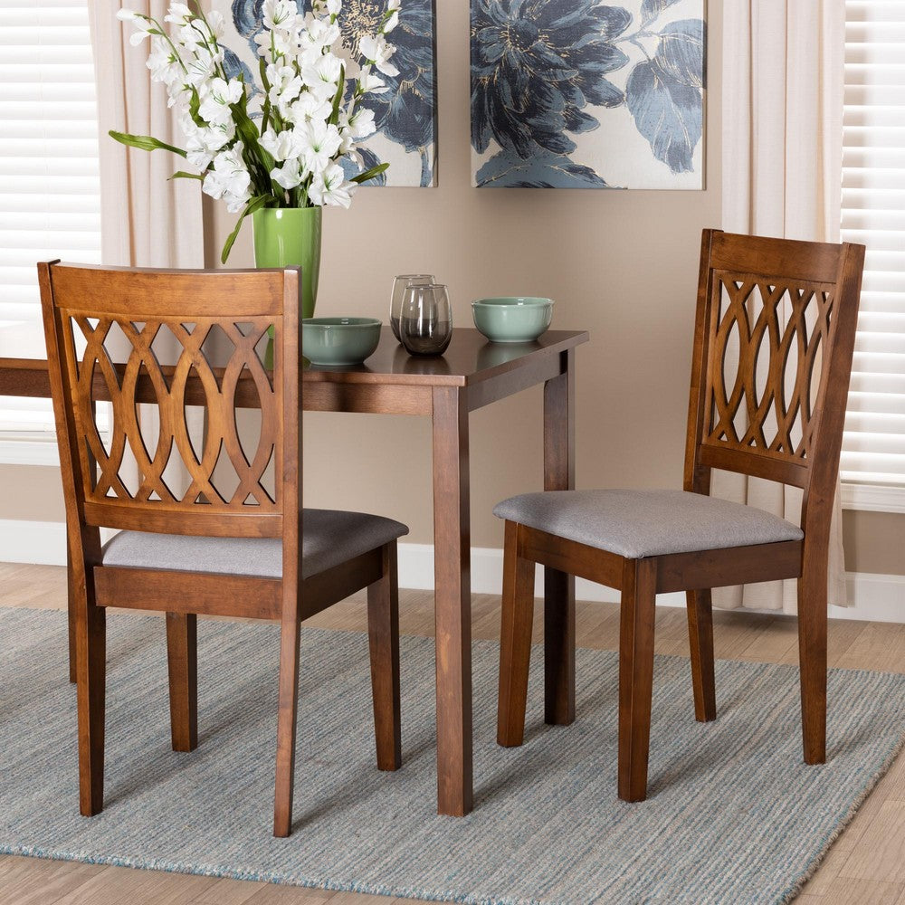 Baxton Studio - Florencia Set of 2 Dining Chairs in Grey/Walnut Brown - RH388C-Grey/Walnut-DC-2PK view 7