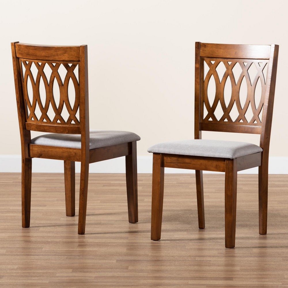 Baxton Studio - Florencia Set of 2 Dining Chairs in Grey/Walnut Brown - RH388C-Grey/Walnut-DC-2PK view 8