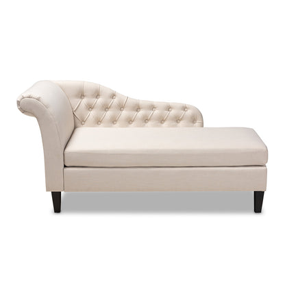 Baxton Studio - Florent Chaise in Beige - CFCL2-Beige/Black-KD Chaise view 1