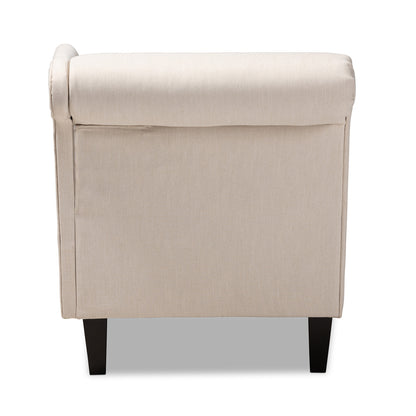 Baxton Studio - Florent Chaise in Beige - CFCL2-Beige/Black-KD Chaise view 3