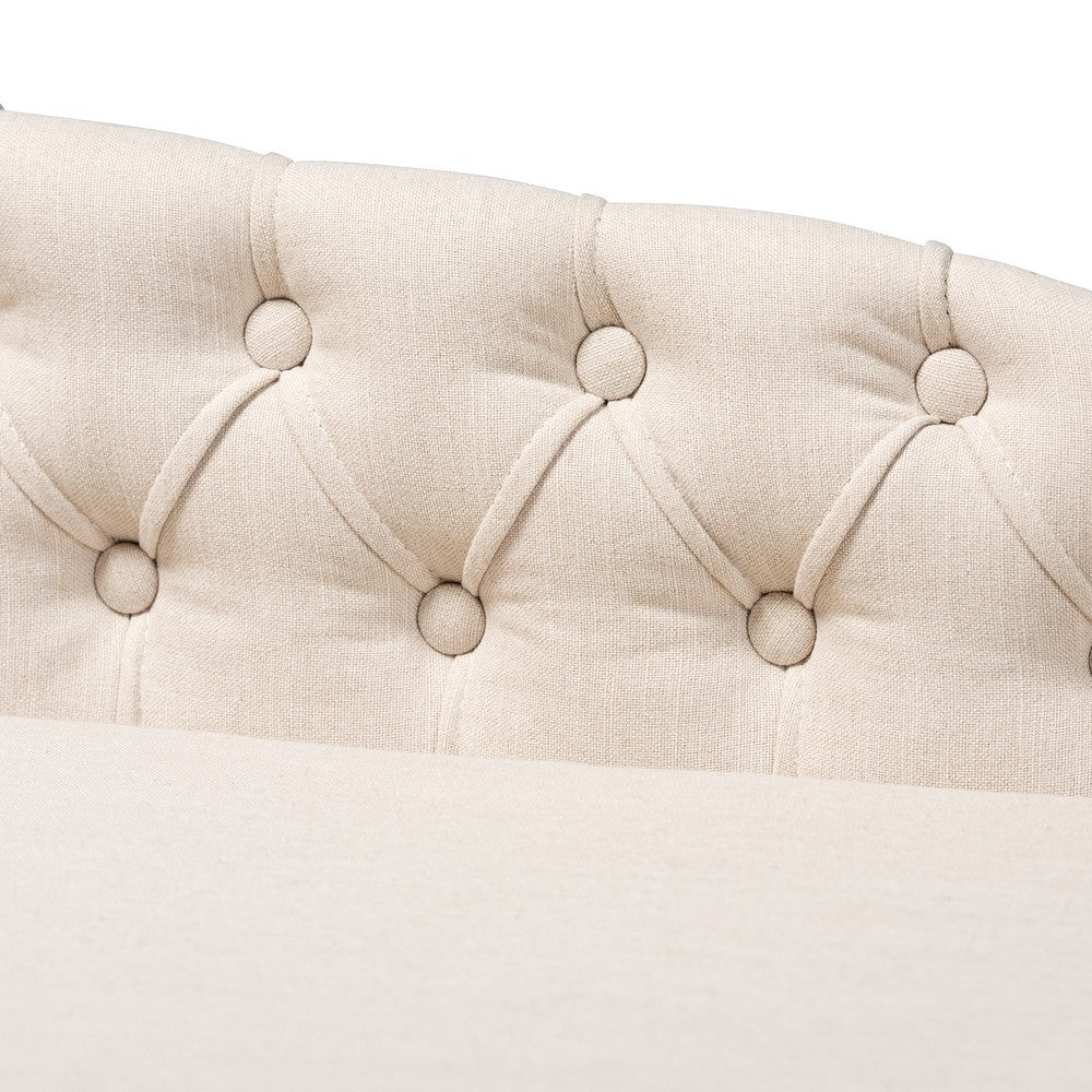 Baxton Studio - Florent Chaise in Beige - CFCL2-Beige/Black-KD Chaise view 4