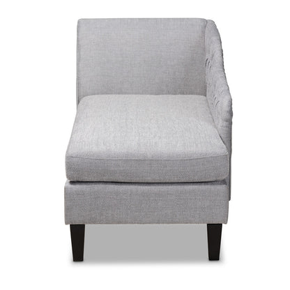 Baxton Studio - Florent Chaise in Gray - CFCL2-Grey/Black-KD Chaise view 2