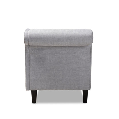 Baxton Studio - Florent Chaise in Gray - CFCL2-Grey/Black-KD Chaise view 3