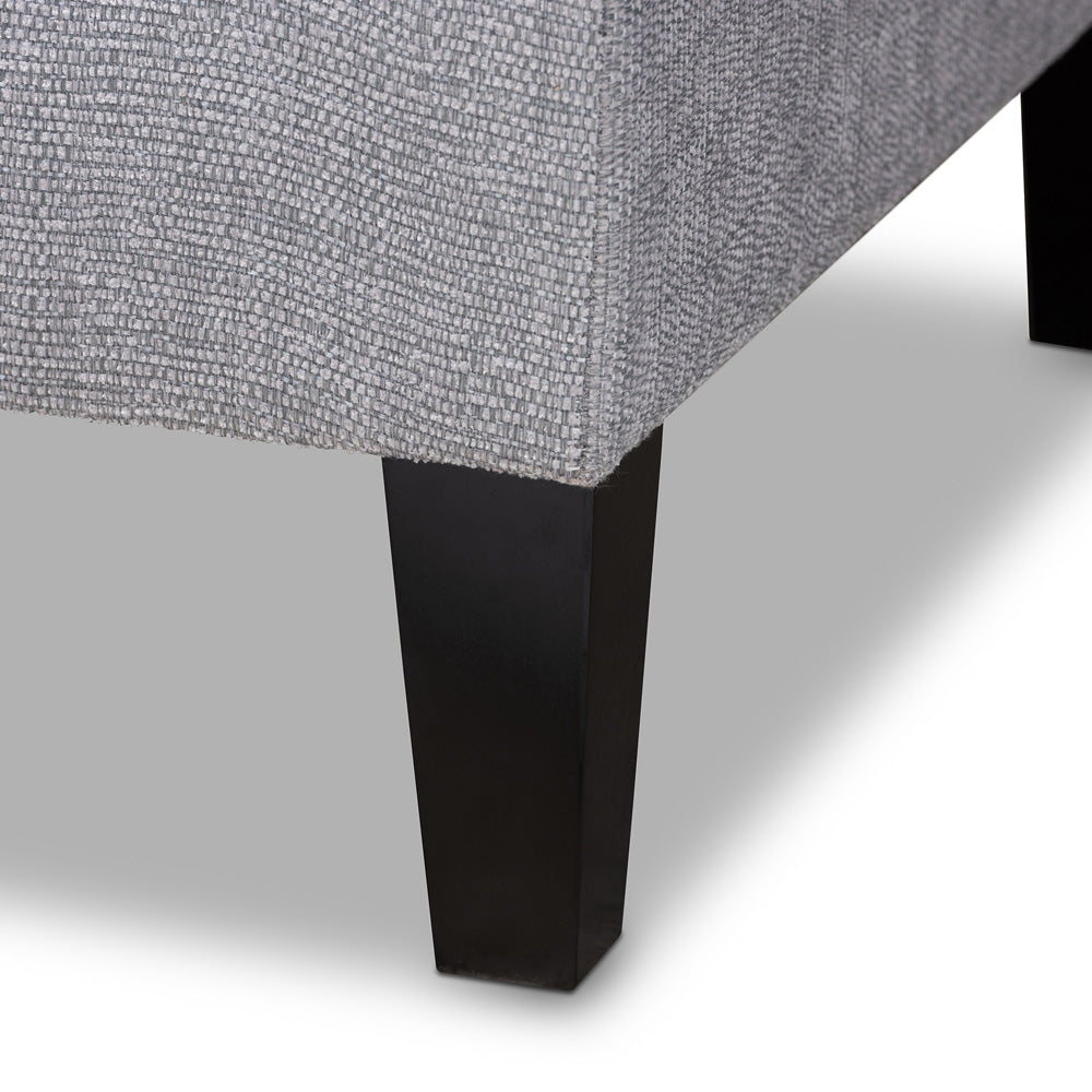 Baxton Studio - Florent Chaise in Gray - CFCL2-Grey/Black-KD Chaise view 5
