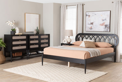 Baxton Studio - Florica Queen Bedroom Set - Florica-Sand Stone/Black-Queen-4PC Bedroom Set view 5