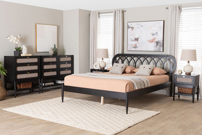 Baxton Studio - Florica Queen Bedroom Set - Shelby-Sand Stone/Black-Queen-5PC Bedroom Set view 5
