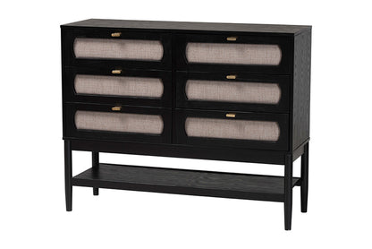 Baxton Studio - Florica Queen Bedroom Set - Shelby-Sand Stone/Black-Queen-5PC Bedroom Set view 7