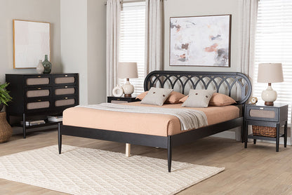 Baxton Studio - Florica Queen Bedroom Set - Wenna-Sand Stone/Black-Queen-4PC Bedroom Set view 5