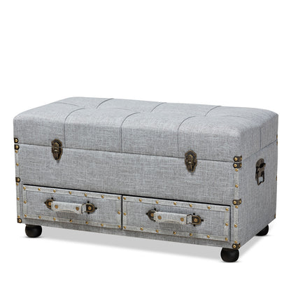 Baxton Studio - Flynn Storage Ottoman in Grey/Black - JY19A416-Grey-Otto view 1