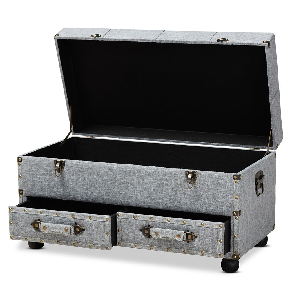 Baxton Studio - Flynn Storage Ottoman in Grey/Black - JY19A416-Grey-Otto view 2