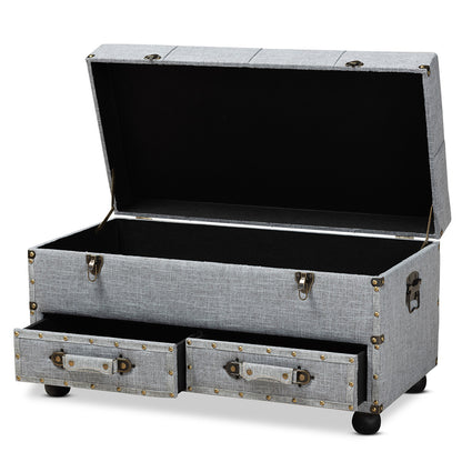 Baxton Studio - Flynn Storage Ottoman in Grey/Black - JY19A416-Grey-Otto view 2