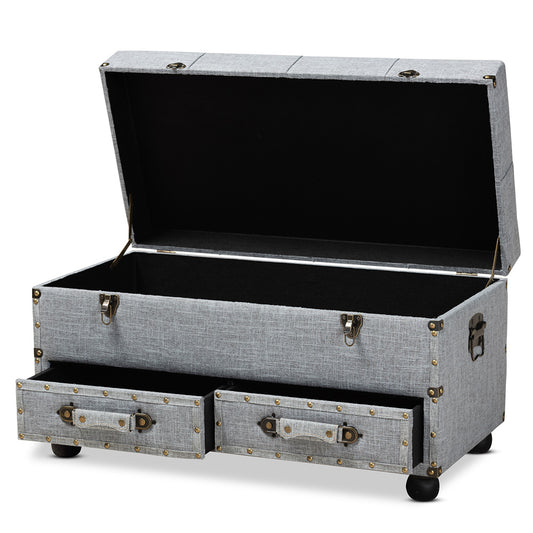 Baxton Studio - Flynn Storage Ottoman in Grey/Black - JY19A416-Grey-Otto view 2