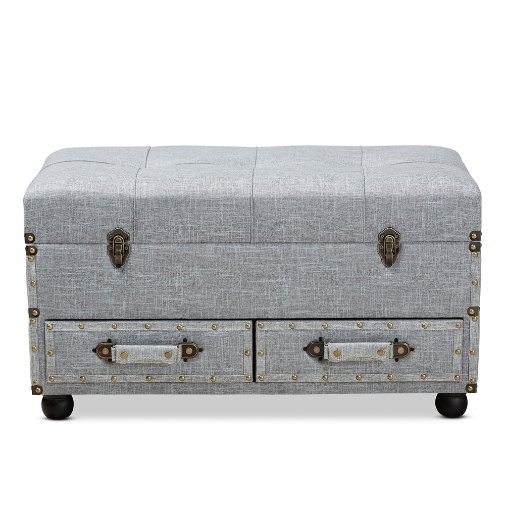 Baxton Studio - Flynn Storage Ottoman in Grey/Black - JY19A416-Grey-Otto view 3