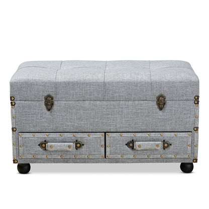 Baxton Studio - Flynn Storage Ottoman in Grey/Black - JY19A416-Grey-Otto view 3
