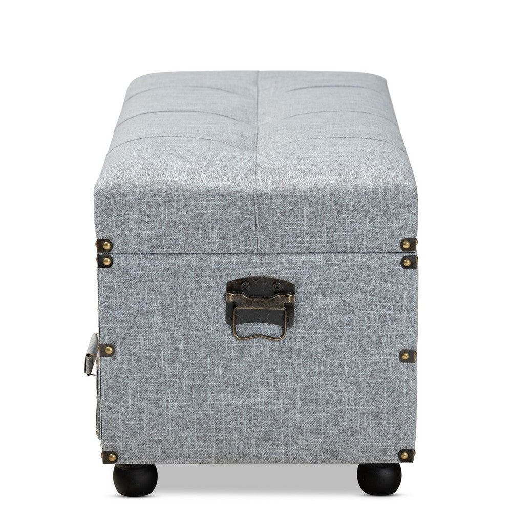 Baxton Studio - Flynn Storage Ottoman in Grey/Black - JY19A416-Grey-Otto view 4