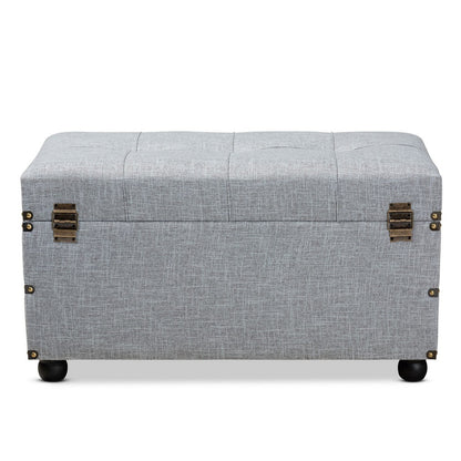 Baxton Studio - Flynn Storage Ottoman in Grey/Black - JY19A416-Grey-Otto view 5