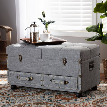 Baxton Studio - Flynn Storage Ottoman in Grey/Black - JY19A416-Grey-Otto view 9
