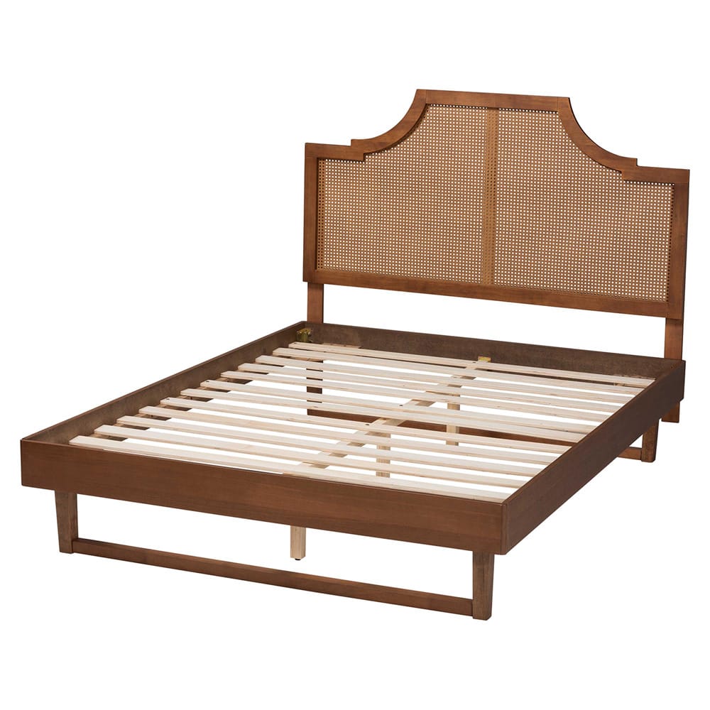 Baxton Studio - Francine Queen Bed w/ Headboard in Walnut Brown - MG9774/97043-Queen view 3