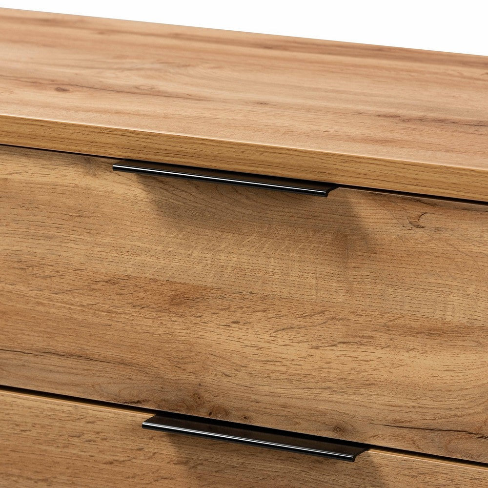 Baxton Studio - Franklin Chest in Oak/Black - CH8002-Oak-5DW Chest view 5