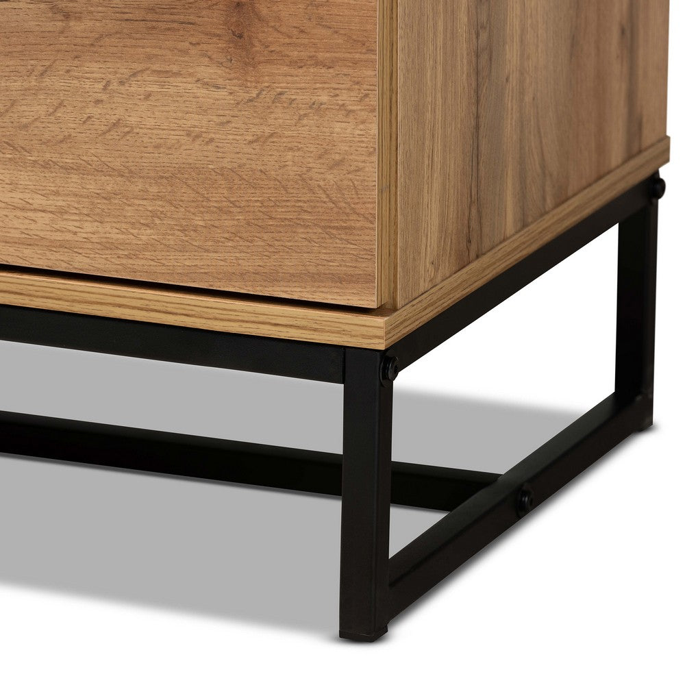 Baxton Studio - Franklin Chest in Oak/Black - CH8002-Oak-5DW Chest view 6