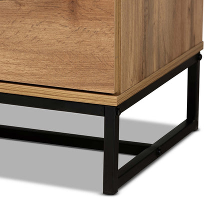 Baxton Studio - Franklin Chest in Oak/Black - CH8002-Oak-5DW Chest view 6