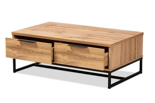 Baxton Studio - Franklin Coffee Table - CT8007-Oak-CT view 2
