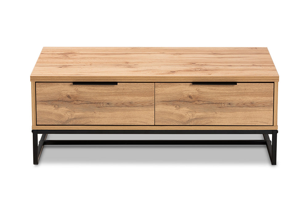 Baxton Studio - Franklin Coffee Table - CT8007-Oak-CT view 3