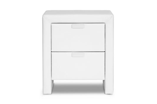 Baxton Studio - Frey Nightstand in White - BBT3089-White-NS view 2