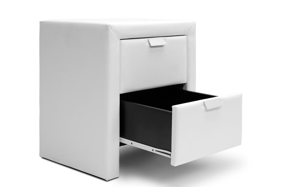 Baxton Studio - Frey Nightstand in White - BBT3089-White-NS view 3