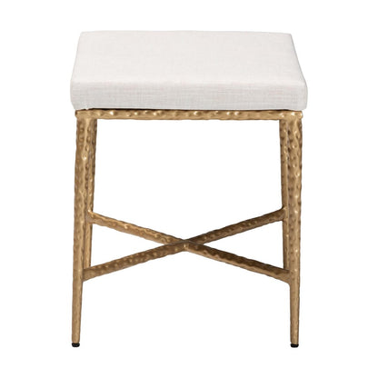 Baxton Studio - Fumiye Footstool in Ivory/Gold - FUR6898-Square-Footstool view 3