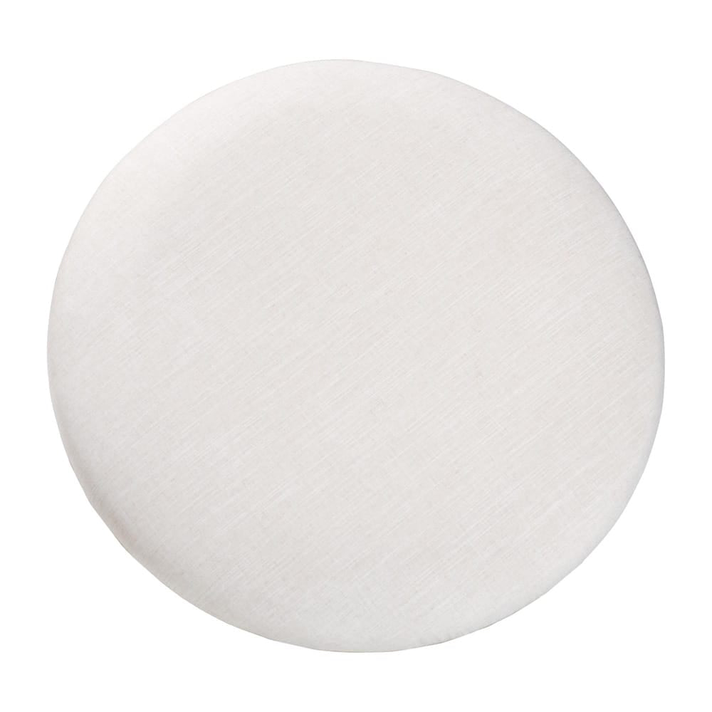 Baxton Studio - Fumiye Ottoman in Ivory/Gold - FUR6884-Upholstered Hammer Base-Ottoman view 3