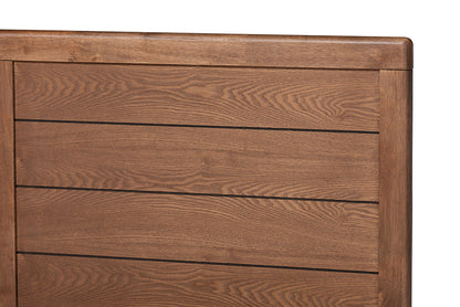 Baxton Studio - Gabriela Full Size Bed - Gabriela-Dark Grey/Ash Walnut-Full view 4
