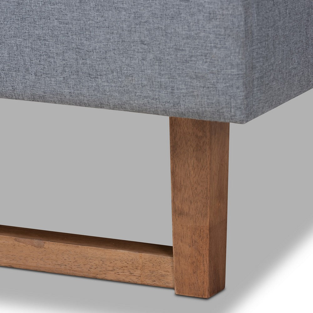 Baxton Studio - Gabriela Queen Size Bed in Dark Grey/Ash walnut - Gabriela-Dark Grey/Ash Walnut-Queen view 5