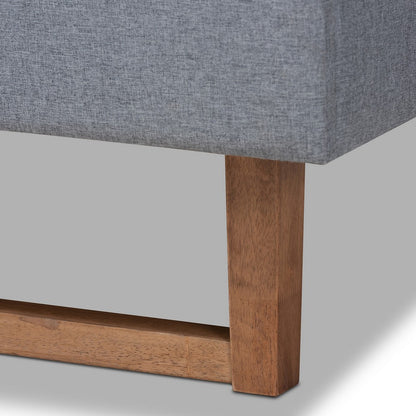 Baxton Studio - Gabriela Queen Size Bed in Dark Grey/Ash walnut - Gabriela-Dark Grey/Ash Walnut-Queen view 5
