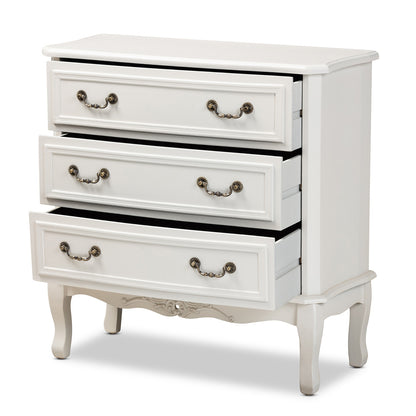 Baxton Studio - Gabrielle Dresser in White/Brass - ETASW-08-White-3DW-Cabinet view 2