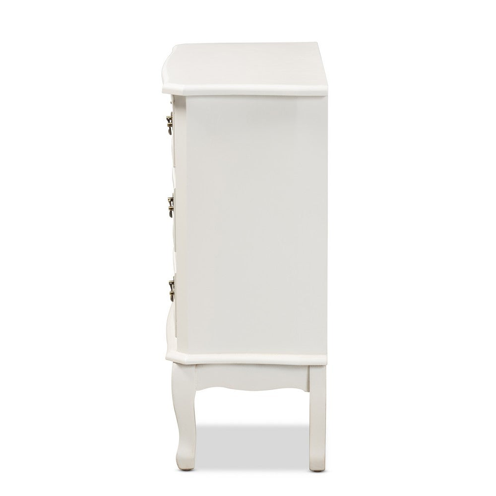 Baxton Studio - Gabrielle Dresser in White/Brass - ETASW-08-White-3DW-Cabinet view 4