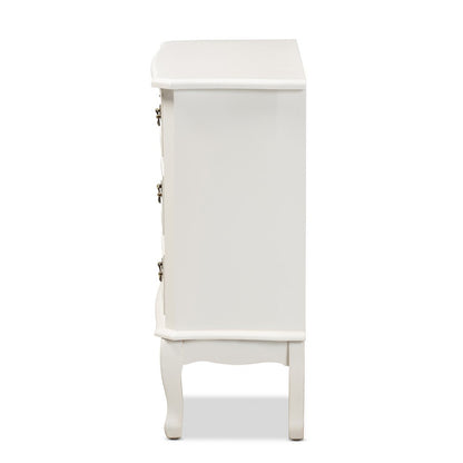 Baxton Studio - Gabrielle Dresser in White/Brass - ETASW-08-White-3DW-Cabinet view 4