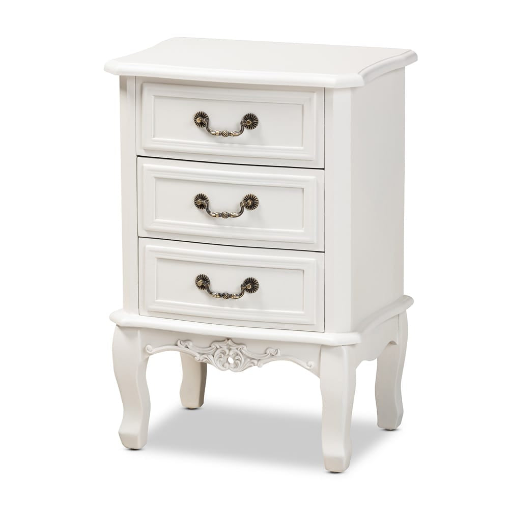 Baxton Studio - Gabrielle End Table in White/Brass - ETASW-04-White-ET view 1